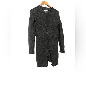 Charcoal Grey Women's Cardigan Sweater Jacob connexion alpaca wool blend sweater